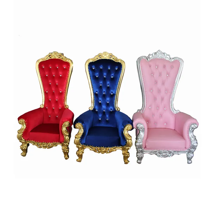 Exclusivo Fashion Design Hotel Casamento Jantar Mobiliário Decorativo Real Antique Chair King Queen Princess Trono Royalty Chair