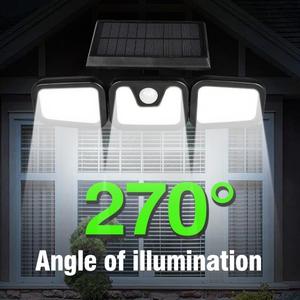 260 Lumen Solar Powered PIR <strong>Motion</strong> <strong>Sensor</strong> Outdoor Security Wall Light 3 LED COB Heads 3 <strong>Lighting</strong> Modes 3m <strong>Detection</strong> Range Small - Product Image 5