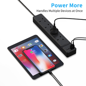 带<span class=keywords><strong>USB</strong></span>多插座英国电源条的浪涌保护扩展引线