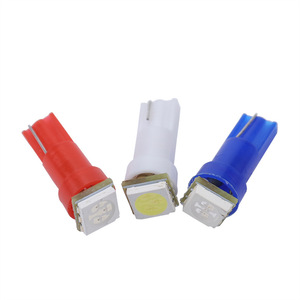 T5ベースLEDバルブ1SMD 5050カーウェッジダッシュボードダッシュサイドライトバルブDC12V 1W自動計器パネルライトバルブ - Product Image 1