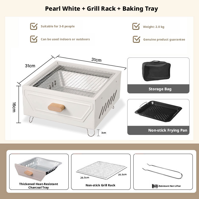 White-Bbq grill+Baking tray+Buggy bag