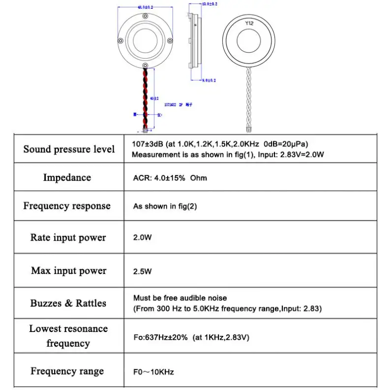 Yüksek kalite 8 Ohm 0.8 W 1W ses tel ile sürücü birimi minyatür su geçirmez hoparlör