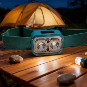 Songtian siêu sáng có thể sạc lại dẫn đèn pha IP55 đánh giá dài phạm vi có thể điều chỉnh chùm tầm nhìn cao di động đi bộ đường dài - Product Image 1