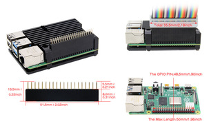Корпус из алюминиевого сплава Raspberry Pi 4 Pi 4, компьютерная модель B, корпус с пассивным охлаждением, совместим с Raspberry Pi 4BB