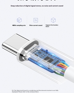 Usb C Type C Male Adapter Port to 3.5mm Female Aux Audio Earphone <strong>Cable</strong> Jack Black White 3.5mm Type-c Audio Adapter <strong>Cable</strong> - Product Image 4