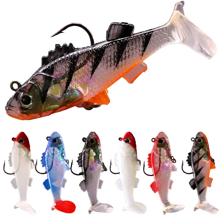 Isca de pesca pequena de plástico colorido, feita à mão, novo estilo, design 3d, tamanho pequeno, isca macia
