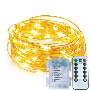 Batterie betriebene mikro wasserdichte Fernbedienung Lichterketten Batterie betriebenes 8-Modus-<span class=keywords><strong>Timer</strong></span>-<span class=keywords><strong>String</strong></span> Kupferdraht-<span class=keywords><strong>LED</strong></span>-Licht