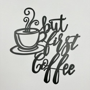 ถ้วยกาแฟมีสไตล์เรียบง่ายพร้อมตัวอักษรโลหะตกแต่งผนังร้านกาแฟเลานจ์ศิลปะติดผนัง - Product Image 1