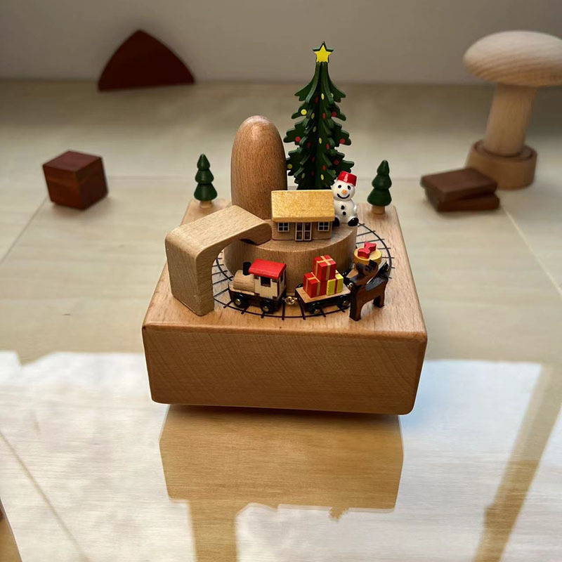 Brown-Small Christmas Tree Train