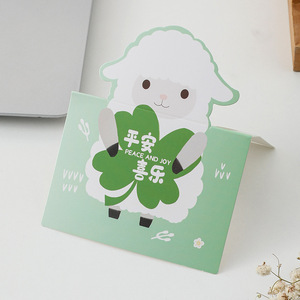 可爱立体折叠留言卡迷你创意卡通手写纸板印刷贺卡 - Product Image 6