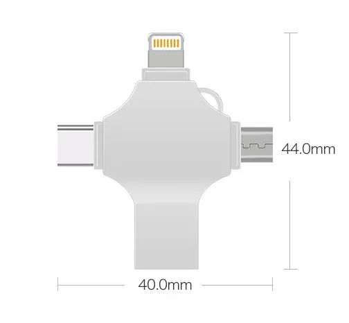 Оптовая продажа смарт-телефон usb флэш-накопитель для iphone type-c OTG usb карты памяти 4 в 1 OTG USB 3,0 флэш-накопитель 256GB