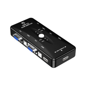 <strong>4</strong> Into <strong>1</strong> Out Manual VGA Converter Adapter <strong>4</strong> Port Computer Video <strong>KVM</strong> USB Switcher