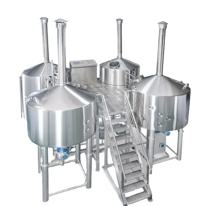 Sistem pembuat bir kerajinan 5000L 50HL, penyaring fermentasi tun pembotolan pemanas uap penyimpanan pendinginan