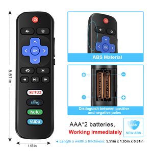 Universal-TV-Fernbedienung Kompatibel für Roku-Fernbedienung mit TV-Power-Key-Video tasten Für das Roku-TV-System TCL Roku - Product Image 2