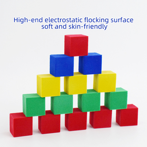 55 Solid Latex Pieces <span class=keywords><strong>Building</strong></span> Blocks Set Montessori Early Education DIY Toy com Box Embalagem para Baby & Kids