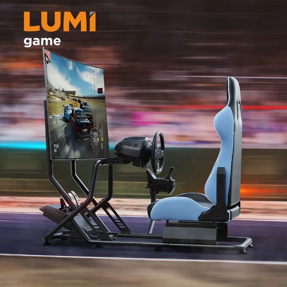 LRS09-BS03 Car F1 Gaming Racing Simulator Cockpit Sim Wheel Stand simulatore di guida con montaggio a cambio singolo Monitor