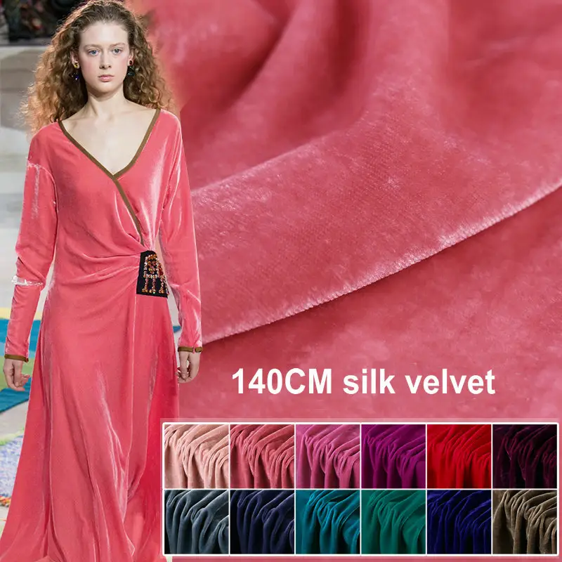 OEKO-TEX стандарт, 33 цвета, ширина 140 см, в наличии, мягкие шелковые ткани, вискоза, бархат, Тяжелая шелковая бархатная ткань