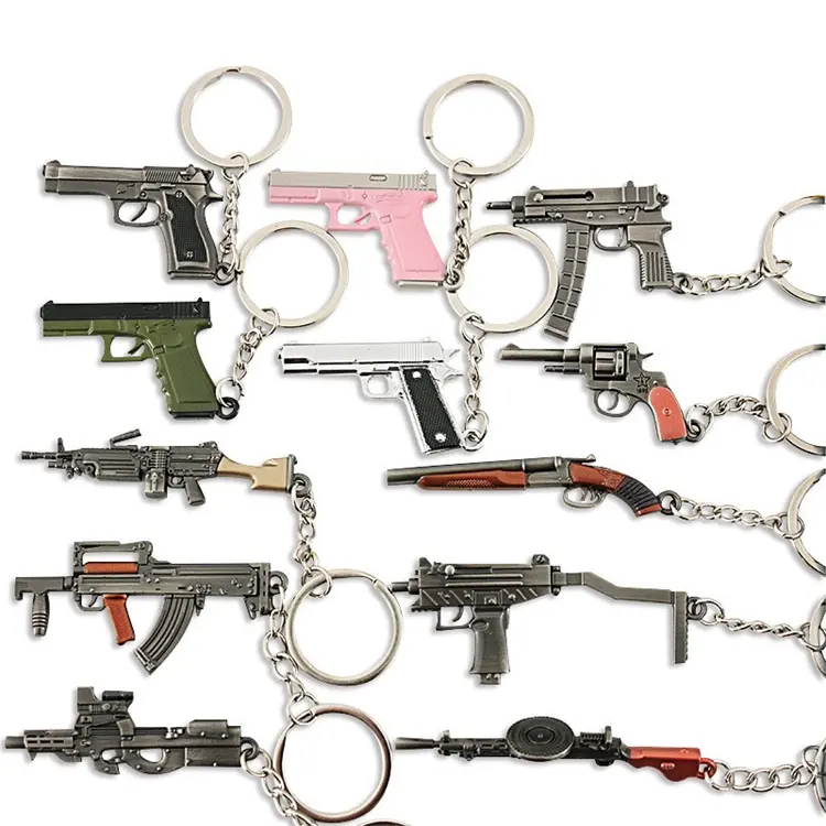 Model miniatur permainan paduan simulasi Beretta 92f bentuk gantungan kunci pemegang liontin mainan Mini gantungan kunci pistol logam