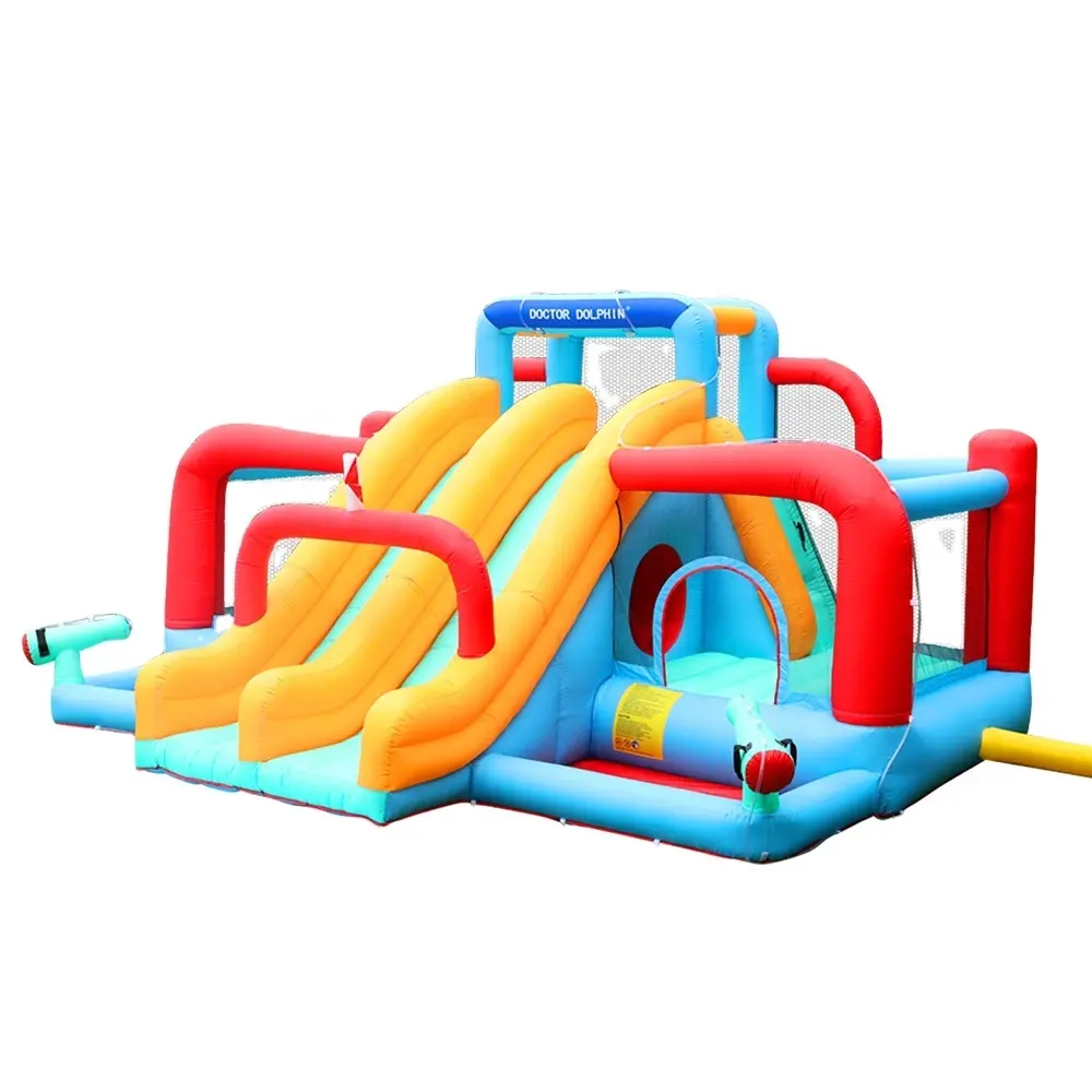 Arts Dolfijn Combo Kid Bouncer Dubbele Glijbaan Opblaasbare Sprong Springkasteel Met Ballenbad Bounce Huis Tas Top Unisex zee