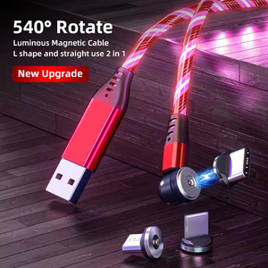 新款3合1彩色微型USB C电缆快速充电器适用于iphone 2.4A磁性电缆IOS C型磁性充电灯USB电缆 - Product Image 2