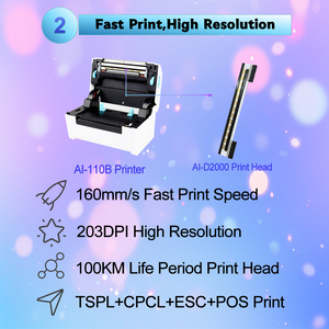 AIXW Thermal Shipping Label <strong>Printer</strong> 4 Inch Width Thermal Sticker <strong>Printer</strong> With <strong>Free</strong> Paper Stand Print 4x4 4x6 Inch Label - Product Image 4