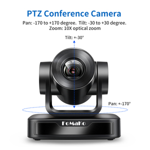 Fmk102u ODM OEM fomako USB PTZ phát sóng máy ảnh tương thích VMIX OBS 10x Zoom quang học 1080P lớn phòng hội nghị PTZ máy ảnh - Product Image 2