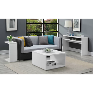Bien Modem Convenience Concepts Mesa de centro multifuncional cuadrada, Blanca con alta calidad - Product Image 2