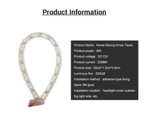 <strong>LED</strong> Strip Light With Turn Signal Flexible Crystal <strong>Tears</strong> DRL Daytime Running Light White With Following Yellow Function - Product Image 2