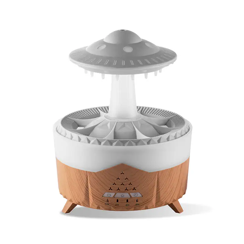 New Unique Smart UFO Raindrop Water Drop 7 Colors LED Lamp Raindrop Aromatherapy Essential Oil Scent Humidifier Aroma Diffuser