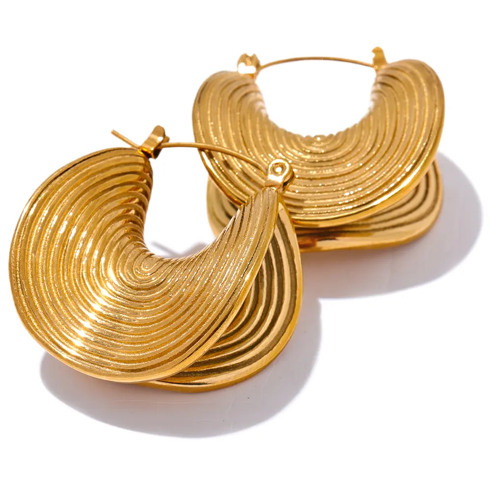 Jinyone 3024 elegante unico in acciaio inox dichiarazione geometrica orecchini impermeabili creativi in metallo oro temperamento gioielli da donna