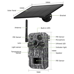 4G GPS Солнечная камера для охоты с широким углом обнаружения 125 градусов 940 нм невидимые светодиоды 0,1 s триггер времени SD карта памяти - Product Image 3