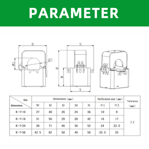 Acrel AKH-0.66/K K-24 sensore di corrente ad anello aperto 150A ingresso 5A diametro di uscita 24mm per AC misuratore di energia CE certificationn - Product Image 6