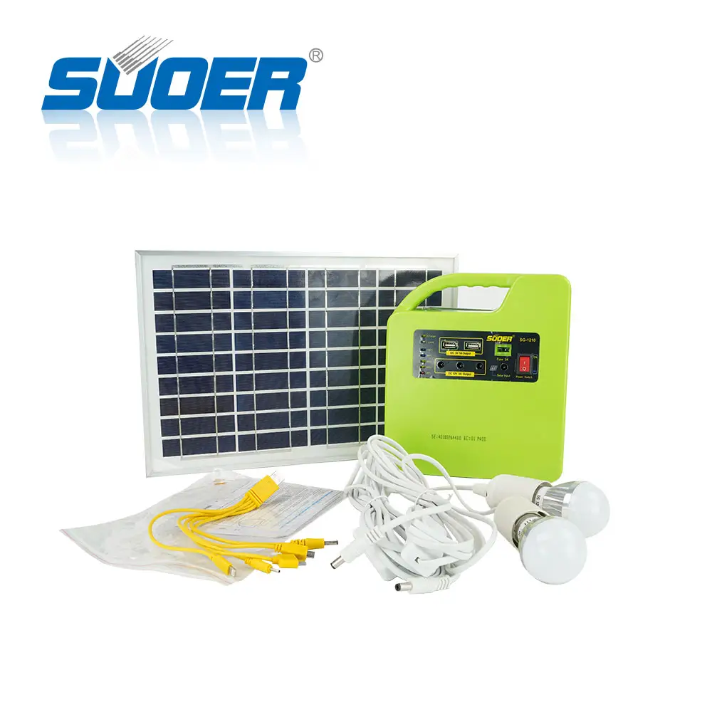 Suoer पोर्टेबल एलईडी प्रकाश सौर प्रकाश प्रणाली में निर्मित बैटरी और ऑडियो स्पीकर चीन से निर्माता