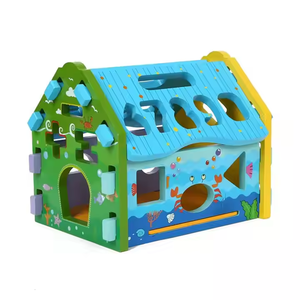 High Quality Eco-friendly Material House <strong>Building</strong> Puzzle Toy Educational Wooden <strong>Pattern</strong> <strong>Blocks</strong> Funny DIY Puzzle for Child
