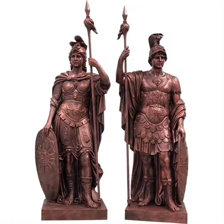 Factory Price Resin Roman Warrior Sculpture Fiberglass Western Soldier Statue Crafts
