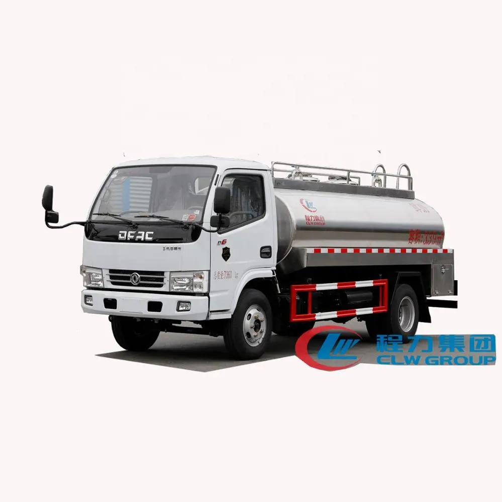 Dongfeng 4x2 304-2b aço inoxidável 5cbm 5t, caminhão de leite de 5000 litros para venda