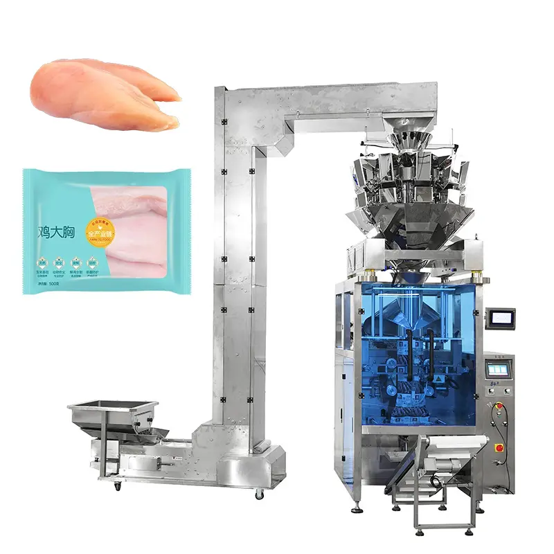 Mesin berat dan kemasan otomatis multifungsi mesin pengemasan daging ayam sayuran Frozen