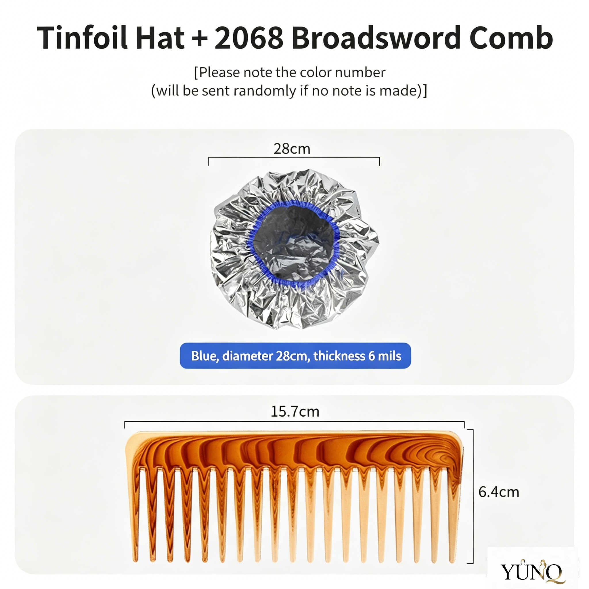 6 strands blue + 2068 broad-tooth comb
