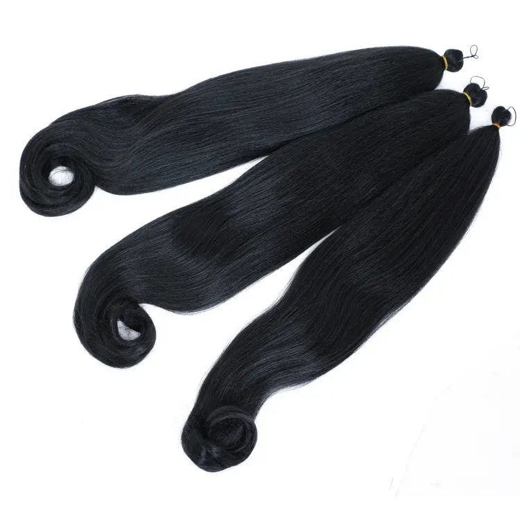 Kanekalon Yaki sedoso recto Pony Ombre sintético pelo falso estilos extensiones trenzas de Crochet de trenza de cabello trenzado