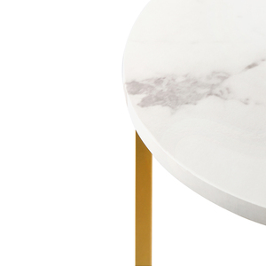 Set of 3 High Gloss White Marble Gold Legs <strong>Nesting</strong> <strong>End</strong> <strong>Tables</strong> Cheap Coffee <strong>Table</strong> Set Round Wood Stacking Side <strong>Table</strong> Bedroom - Product Image 3