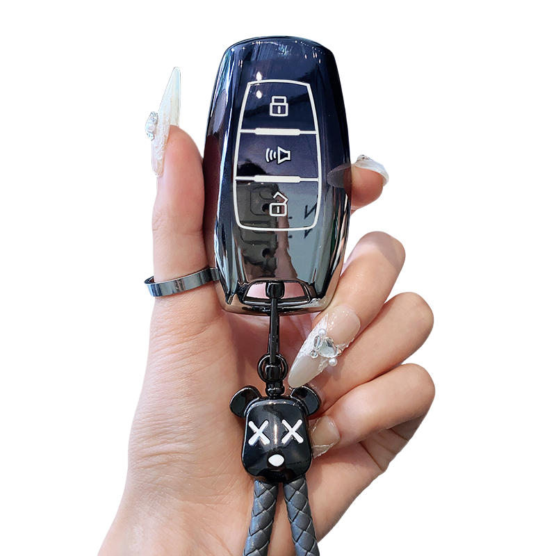 3 Button Black+Key Chain