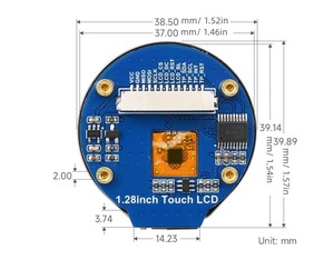1,28 Zoll kreisförmiges Raspberry Pi LCD-Display mit Touchscreen-Grafik typ - Product Image 4