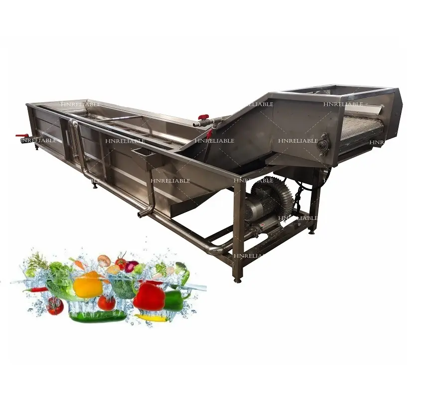 industrial fruit and vegetable water bubble washing machine for sale