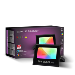 100W WiFi户外发光二极管聚光灯IP66防水智能RGB泛光灯，带应用遥控声控发光二极管反射器 - Product Image 2