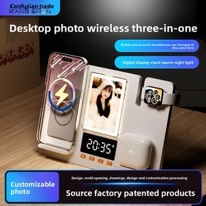 ที่ชาร์จไร้สายแบบ3-in-1แท่นชาร์จโทรศัพท์แบบเร็วสำหรับ Apple iPhone 15W Type-C พอร์ต9V/2A อินพุต - Product Image 4