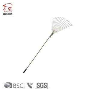 伸缩耙花园手耙风扇设计农用棒可调头15铁齿软握舒适手柄叶耙