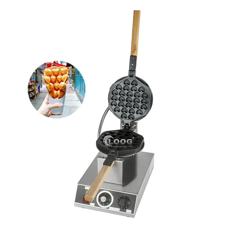 Goodloog 도매 홍콩 계란 와플 제조 업체 일본 상업 심장 버블 와플 메이커 기계