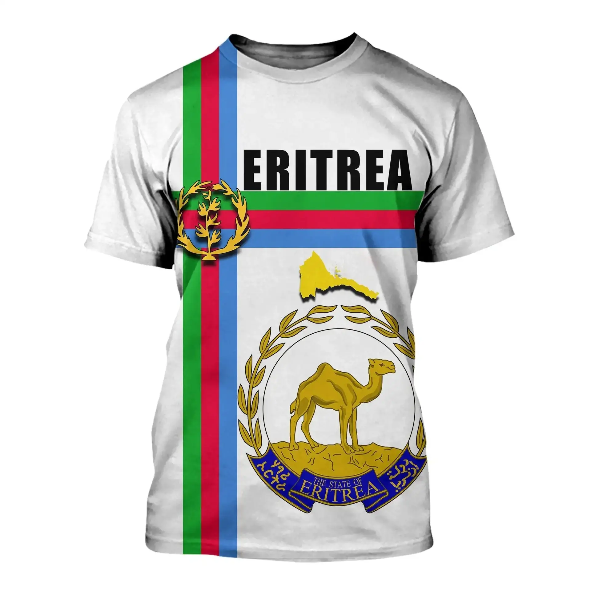 NX mới đến eritrea cờ tùy chỉnh logo/tên Quần Áo Tee vải polyester eritrea thời trang quần áo Mens Tee-Shirt
