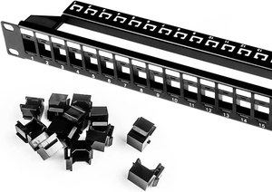 Cat6 Patch Panel 24 puertos con Keystone RJ45 Network Patch Panel 19 pulgadas Keystone Ethernet Patch Panel - Product Image 5