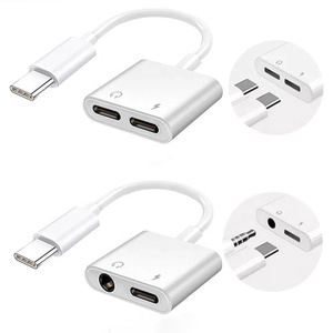 Xpup 2合1 USB C型C至3.5毫米音频辅助耳机耳机插孔充电器适配器 - Product Image 1